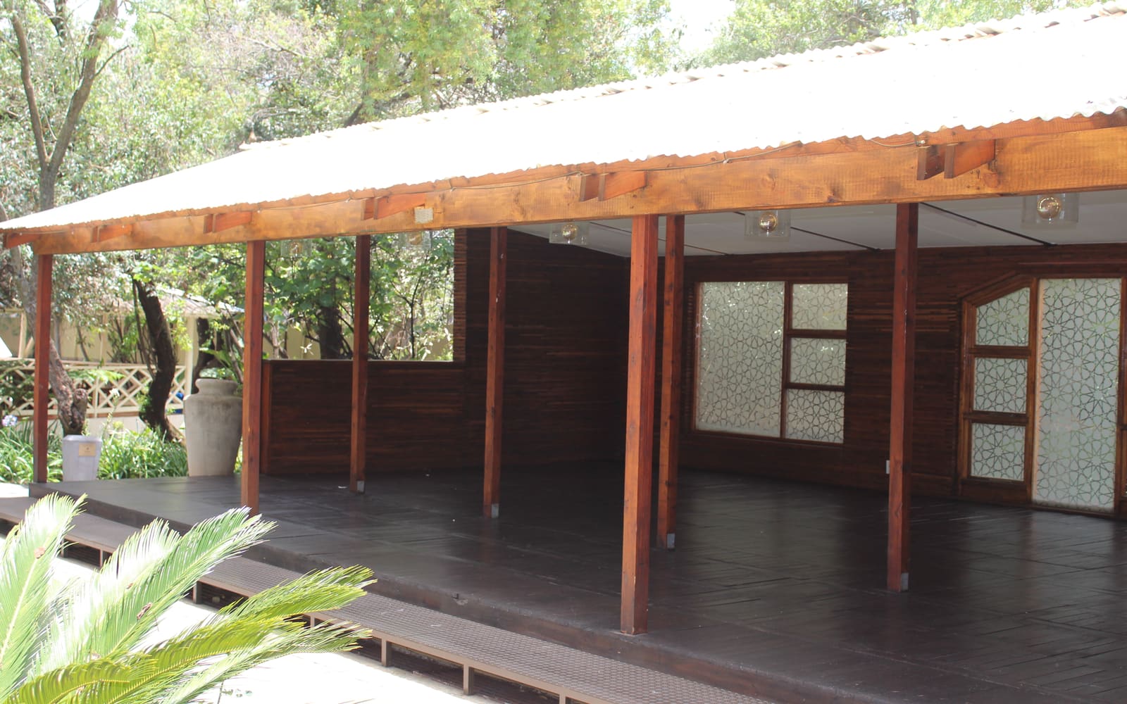 Reclaimed timber gathering space